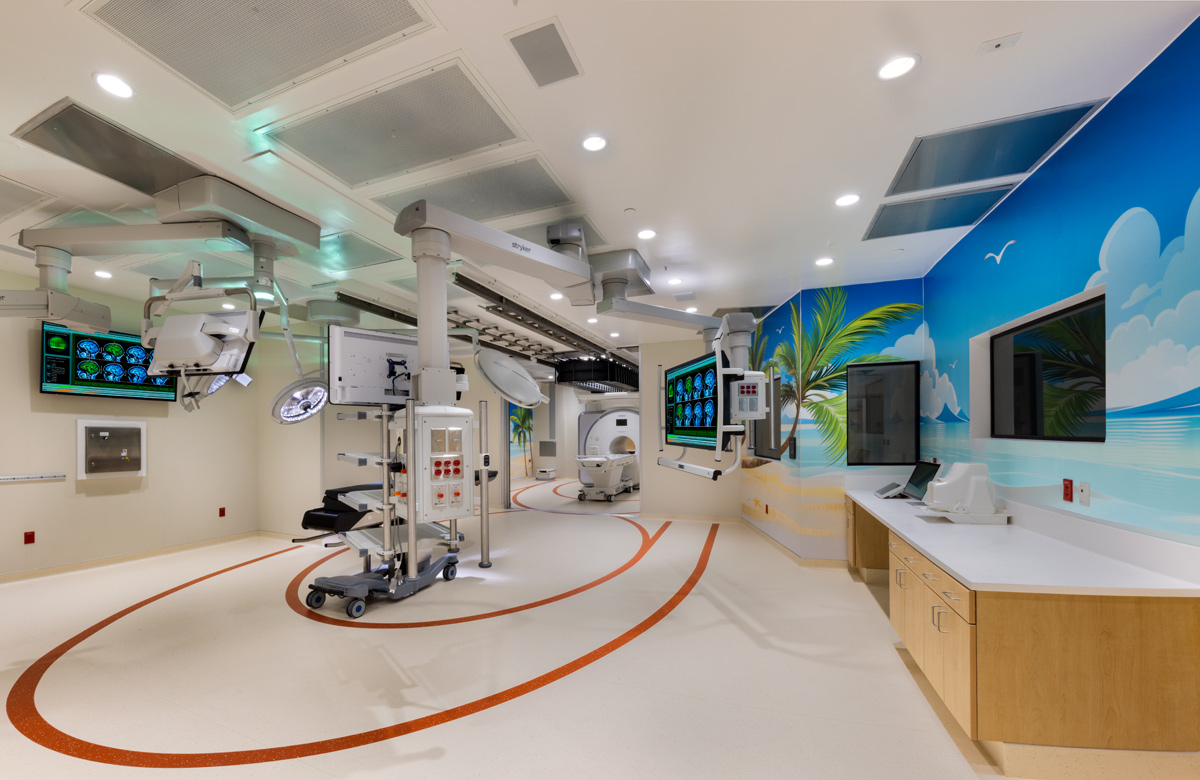 Interior design view of Joe DiMaggio Children's Hospital MRI and operating room in Hollywood, FL